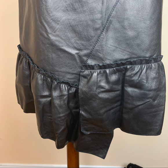 3.1 PHILLIP LIM High Waist Ruffle Leather Skirt - Picture 4 of 10